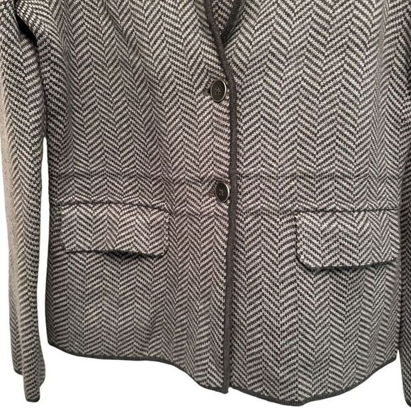 Talbots chevron wool sweater blazer- size S - Picture 3 of 8